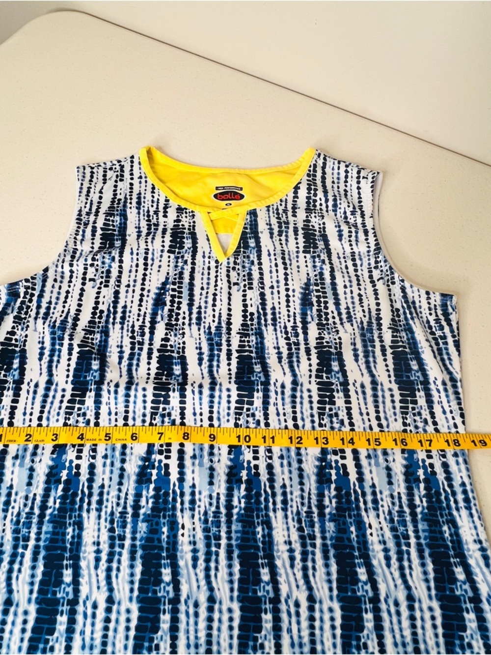 Bolle' Blue White Tie Dye Print Activewear Tank Top High Performance Womens XL - Picture 10 of 11
